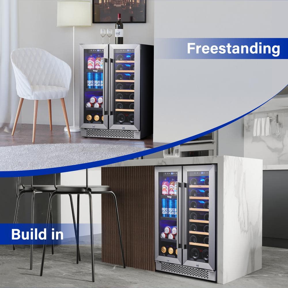 24 Inch Stainless Steel Dual Zone Wine and Beverage Cooler