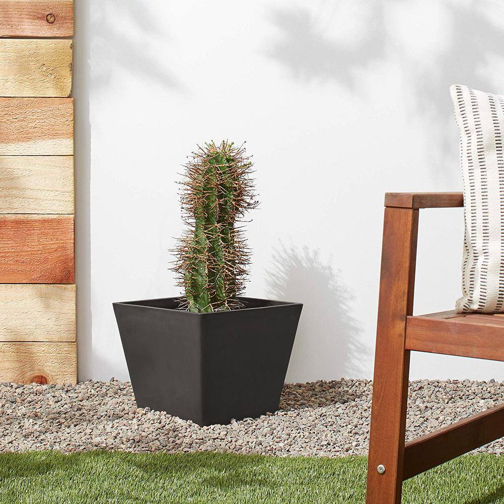 Medium Dark Charcoal Recycled Plastic Square Planter