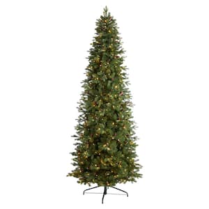 10 ft. Fraser Fir Artificial Christmas Tree with 780 Multicolor LED Lights and 2327 Bendable Branches