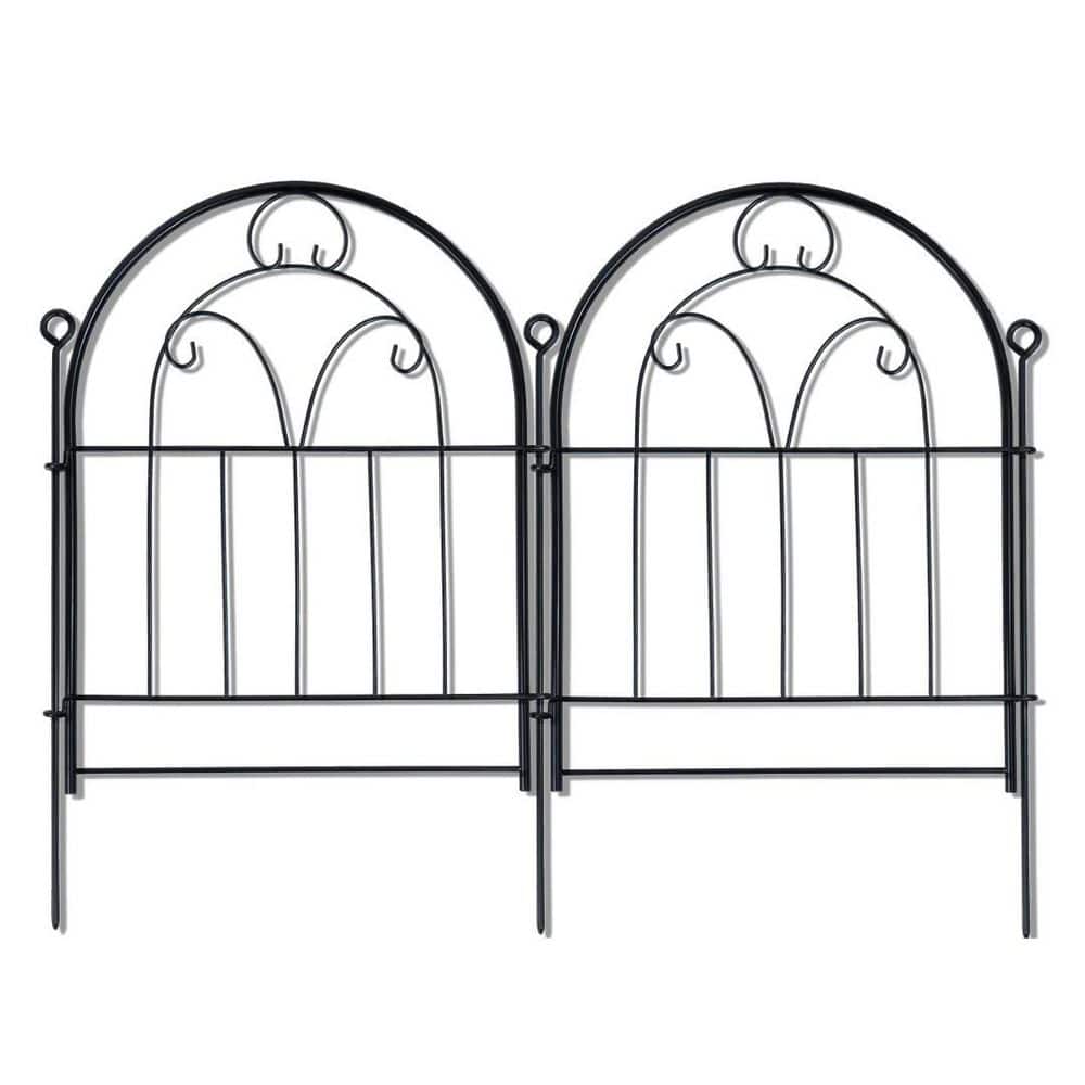 21 in. x 11 ft. Metal No Dig Framed Arched Fence Animal Barrier for Yard Landscape Patio Decor, Black (10-Pack) price history on PriceWatchPro