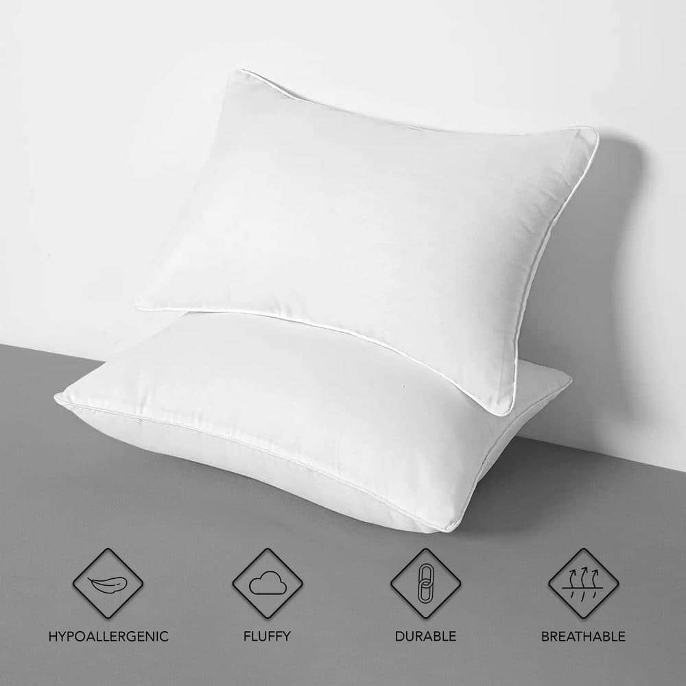 White Hypoallergenic Down Alternative 16x16 Pillow Inserts, Set of 2