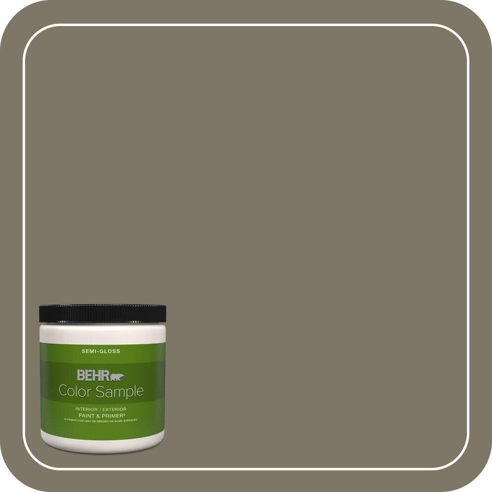 BEHR PREMIUM PLUS 8 oz. #HDC-NT-05 Aged Olive Semi-Gloss Interior