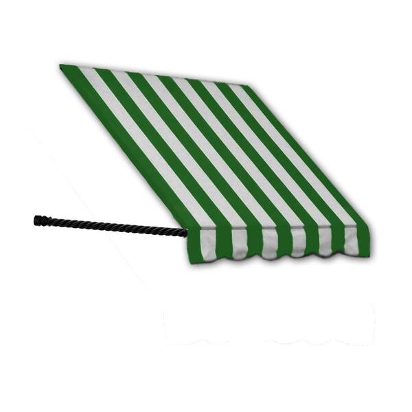 AWNTECH 4.38 ft. Wide Santa Fe Twisted Rope Arm Window/Entry Fixed Awning (31 in. H x 24 in. D) Forest/White