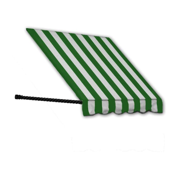 AWNTECH 4.38 ft. Wide Santa Fe Twisted Rope Arm Window/Entry Fixed Awning (44 in. H x 24 in. D) Forest/White