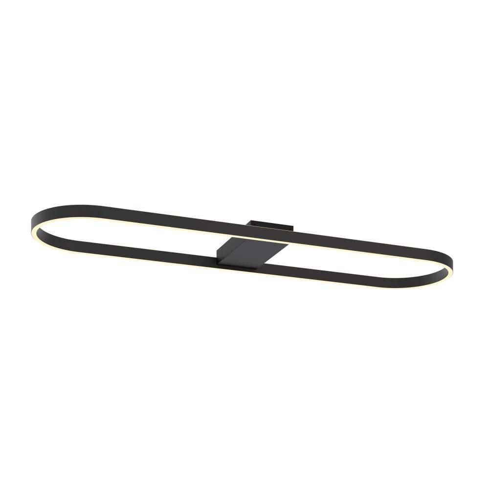 Glo 48" Black Steel LED Semi-Flush Mount Light