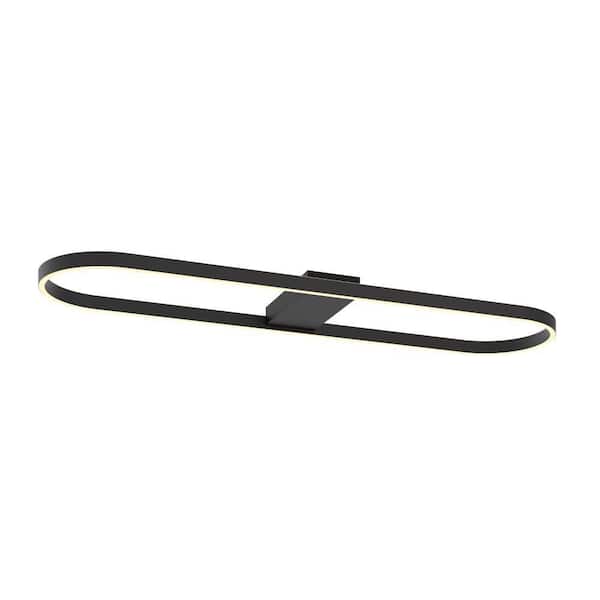 AFX Glo 2.5 in. 1-Light Black LED Semi-Flush Mount