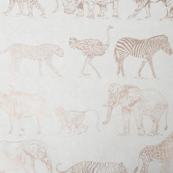 Unbranded Safari Cream/Rose Gold Wallpaper Sample