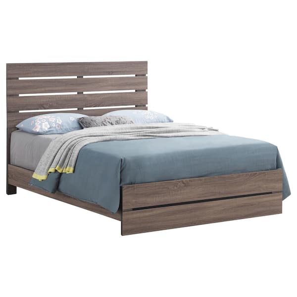 Brantford Brown Wood Frame Eastern King Panel Bed