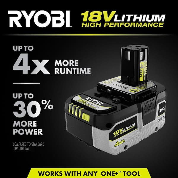 RYOBI ONE+ 18V HIGH PERFORMANCE Lithium-Ion 4.0 Ah Battery (2-Pack) PBP2004  - The Home Depot