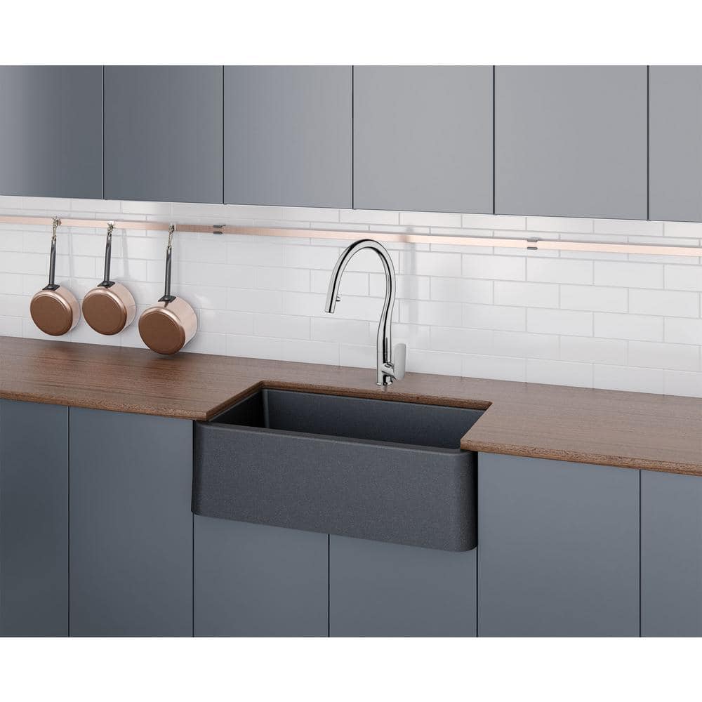 Brushed Nickel Brass Pull-Down Kitchen Faucet with Spray