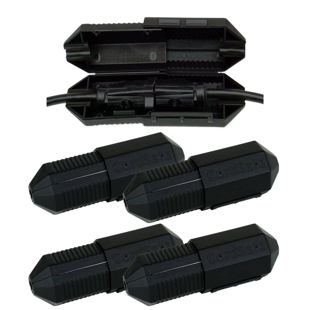 Extension Cord Safety Cover, Plug Protector for Lights, Power Tools, Weather Resistant, Indoor/Outdoor, Black 4PK price history on PriceWatchPro