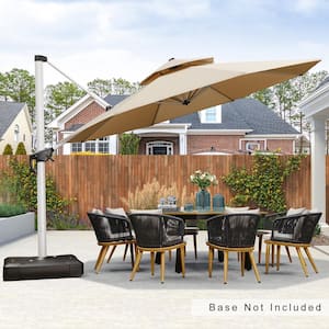 13 ft. Octagon Aluminum Patio Cantilever Umbrella for Garden Deck Backyard Pool in Beige