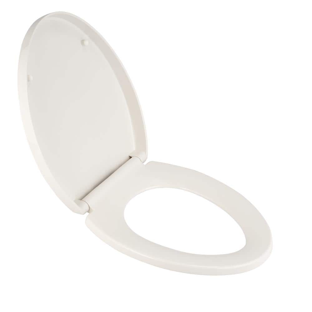 White Telescoping Elongated Luxury Toilet Seat with EverClean Surface