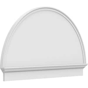 2-3/4 in. x 52 in. x 32-3/4 in. Half Round Smooth Architectural Grade PVC Combination Pediment Moulding