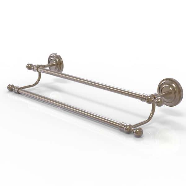 Allied Brass Que New Collection 30 in. Wall Mounted Double Towel Bar in Antique Pewter