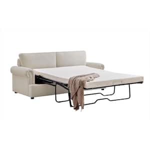 Viviana 76 in. W Ivory Polyester Queen Size Sofa Bed