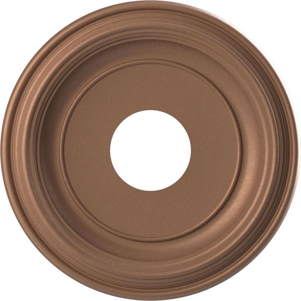 Ekena Millwork 13 in. O.D. x 3-1/2 in. I.D. x 1-1/4 in. P Traditional Thermoformed PVC Ceiling Medallion in Aged Copper
