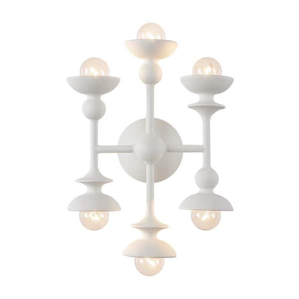 Cadence 11-in 6 Light 60-Watt Antique White Vanity Light