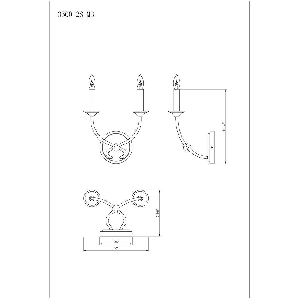 Matte Black Steel Dual Candelabra Wall Sconce