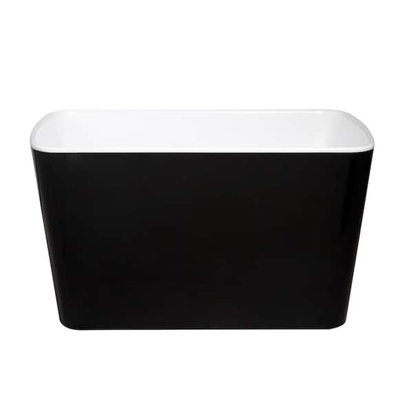 Boosicavelly 49 in. x 28 in. Acrylic Freestanding Soaking Bathtub in Black