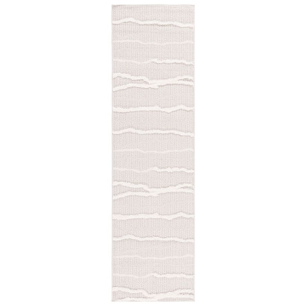Trends 2 ft. x 13 ft. Beige/Ivory Cracked High-Low Runner Rug