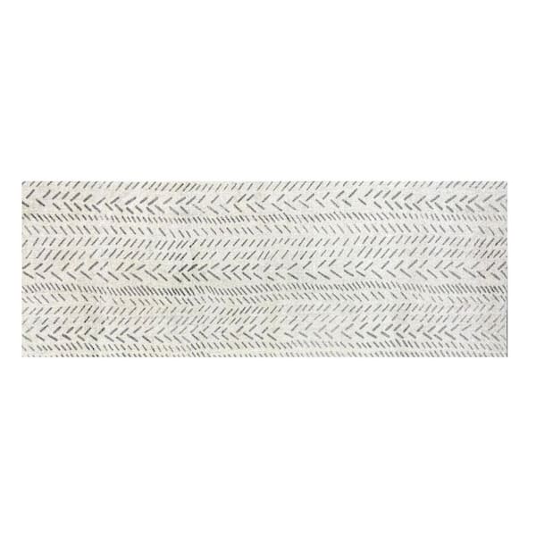 2 ft. x 6 ft. Taupe Abstract Machine Tufted With UV Protection Area Rug