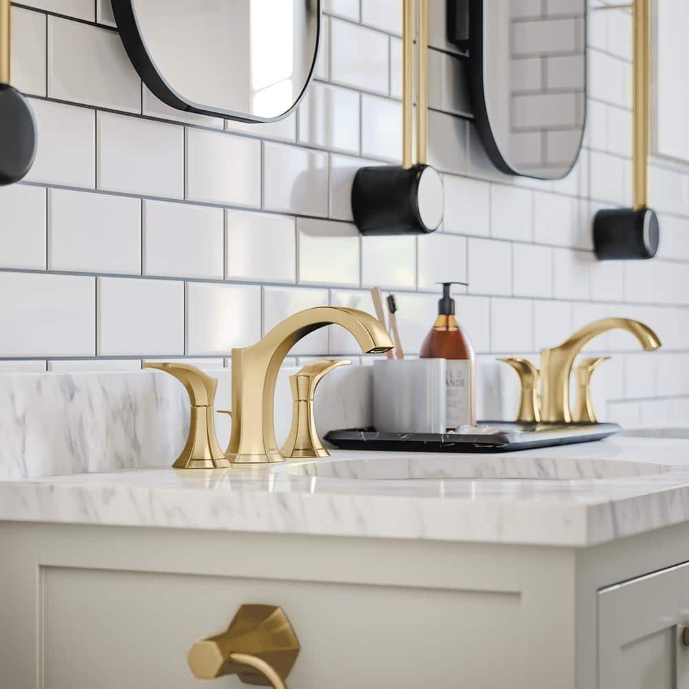 Locarno Brushed Gold 6-inch Tall Widespread Bathroom Faucet