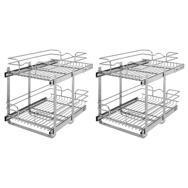 Rev-A-Shelf Chrome Metal Pull Out Shelf Organizer (2-Pack)