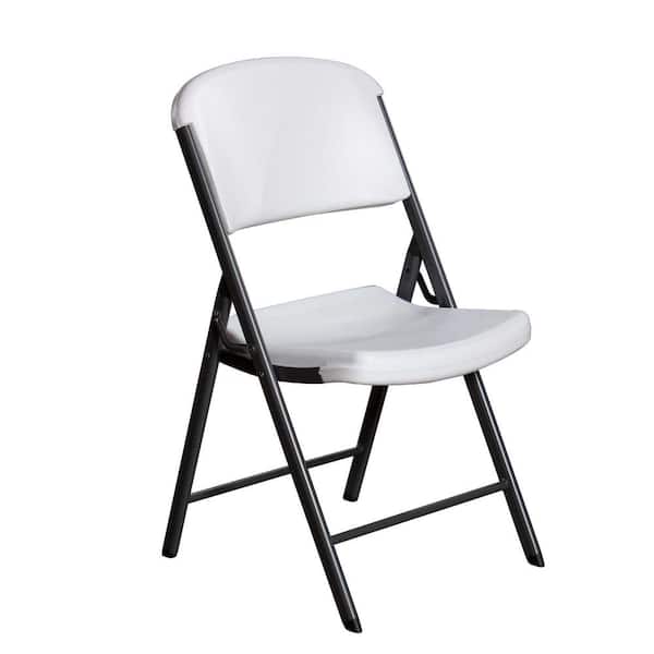Lifetime White Plastic Seat Metal Frame Outdoor Safe Folding Chair
