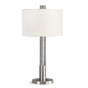 Fusion 30 in. H Brushed Nickel Furnish Bubble Crystal Table Lamp