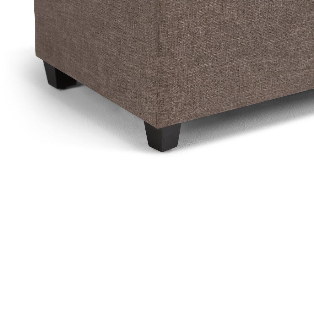 Fawn Brown Tufted Rectangular Storage Ottoman Bench