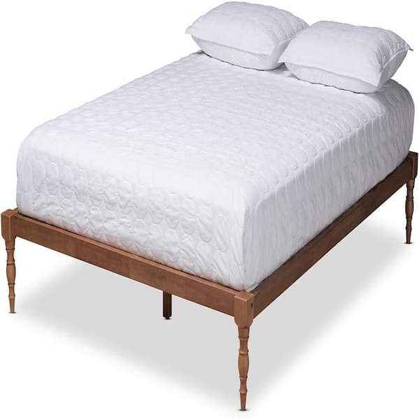 Brown Frame Full Size Platform Bed, Durable Platform Bed for All Spaces, Space-Saving Modern Platform Bed