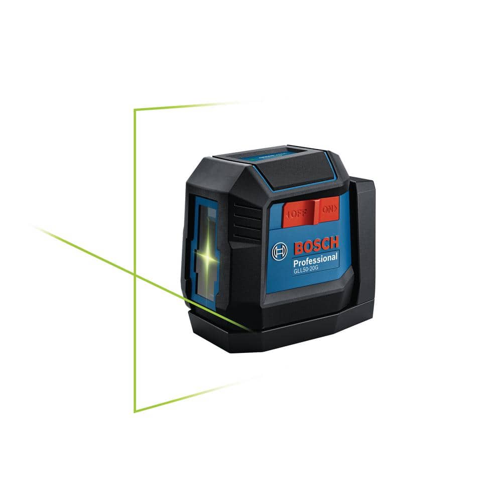 65 ft. Dual Power Battery Green Beam Self-Leveling Cross-Line Laser Level a