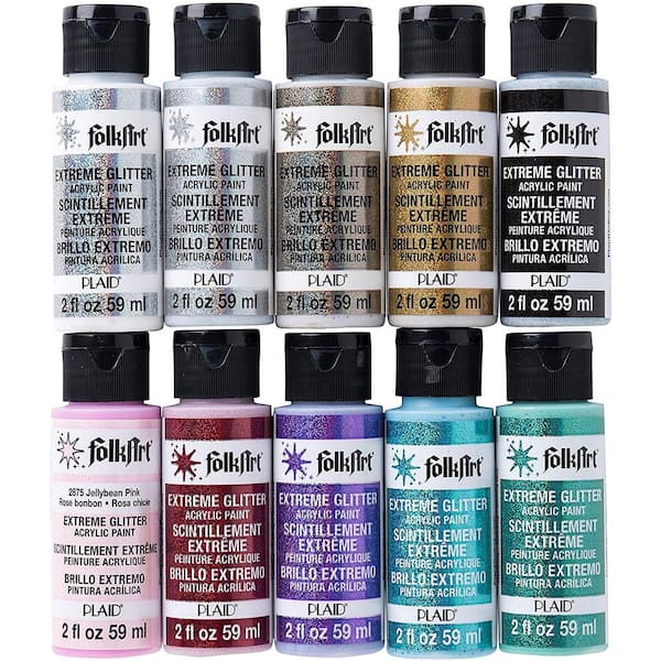 FolkArt 2 oz. Extreme Glitter Paint Set (10 Colors) PROMOFAGLT - The ...