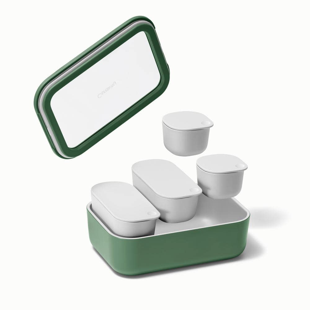 Sage 14-Piece Glass Food Storage Set with Ceramic Coating