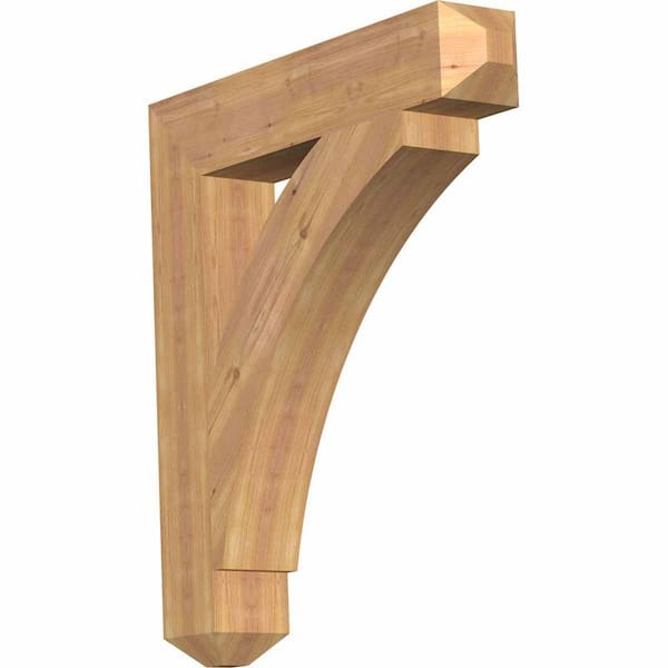 Ekena Millwork 5.5 in. x 36 in. x 32 in. Western Red Cedar Thorton Craftsman Smooth Bracket