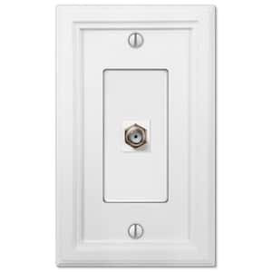 Elly 1 Gang Coax Composite Wall Plate - White