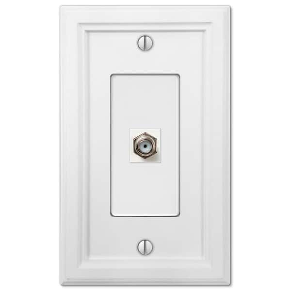 Elly 1 Gang Coax Composite Wall Plate - White