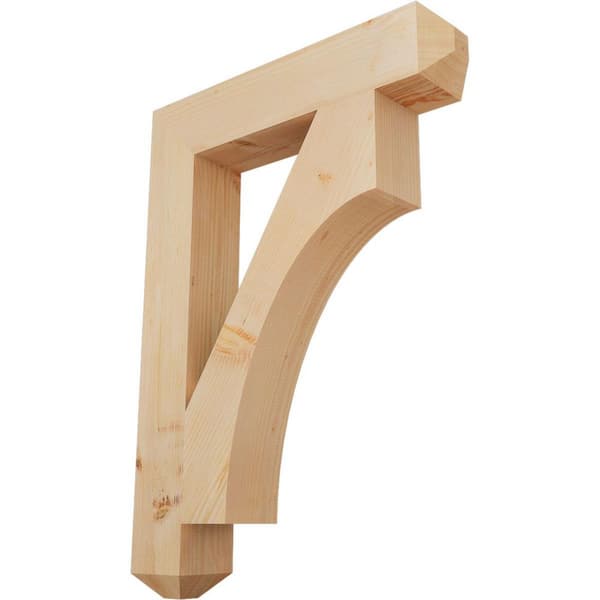Ekena Millwork 5.5 in. x 44 in. x 32 in. Douglas Fir Westlake Craftsman Smooth Bracket