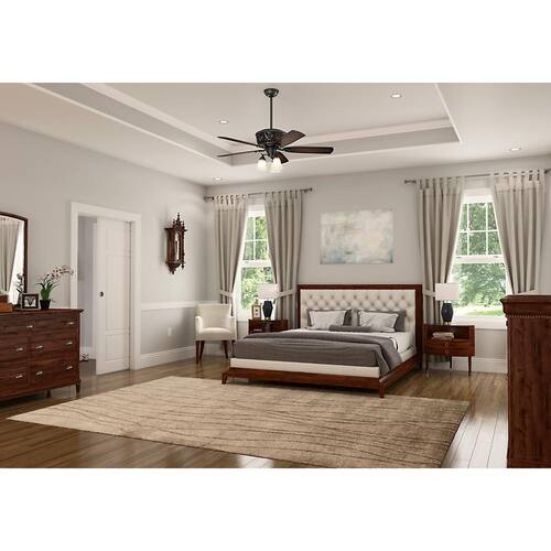 Promenade 54 in. LED Indoor Brittany Bronze Ceiling Fan with Light Kit and Remote Ceiling Fans With Lights