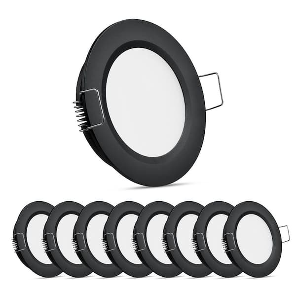 8-Pack Slimline 12-Volt LED Recessed Mount Puck Ceiling Light for RV Truck Boat Camper Van Kitchen Cabinet