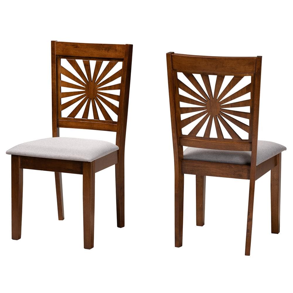Olympia Grey and Walnut Brown Dining Chair (Set of 2)