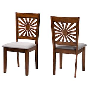 Olympia Grey and Walnut Brown Dining Chair (Set of 2)