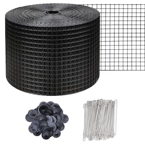 6 in. x 100 ft. Solar Panel rroof Bird Guard, PVC Black Vinyl Coated Galvanized Net for Bird Animal Control