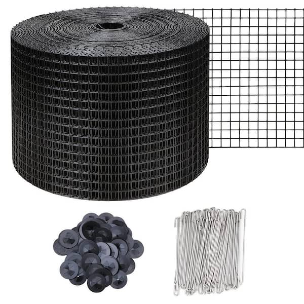 6 in. x 100 ft. Solar Panel rroof Bird Guard, PVC Black Vinyl Coated Galvanized Net for Bird Animal Control