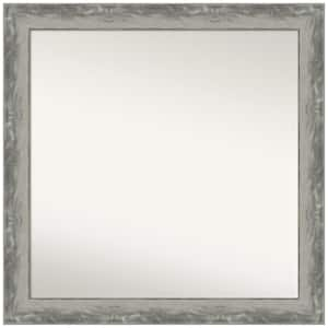 Waveline Silver Narrow 30.5 in. W x 30.5 in. H Non-Beveled Bathroom Wall Mirror in Silver