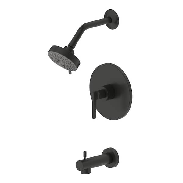 Fontaine by Italia Saint-Lazare Single-Handle 4-Spray Settings Tub and Shower Faucet Set in Matte Black with Pressure Balance Valve