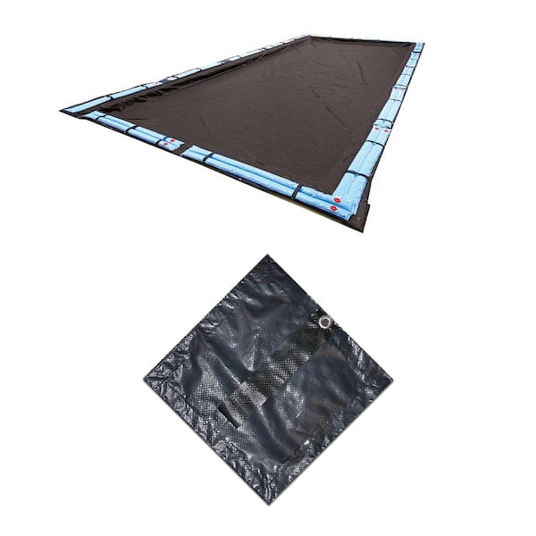 Blue Wave 8-Year 16 ft. x 24 ft. Rectangular Navy Blue In Ground Winter Pool Cover