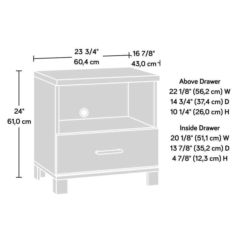 Timber Oak 1-Drawer Nightstand with Open Shelf