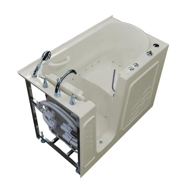 Universal Tubs Nova Heated 4.5 ft. Walk-In Air Jetted Tub in Biscuit with Chrome Trim